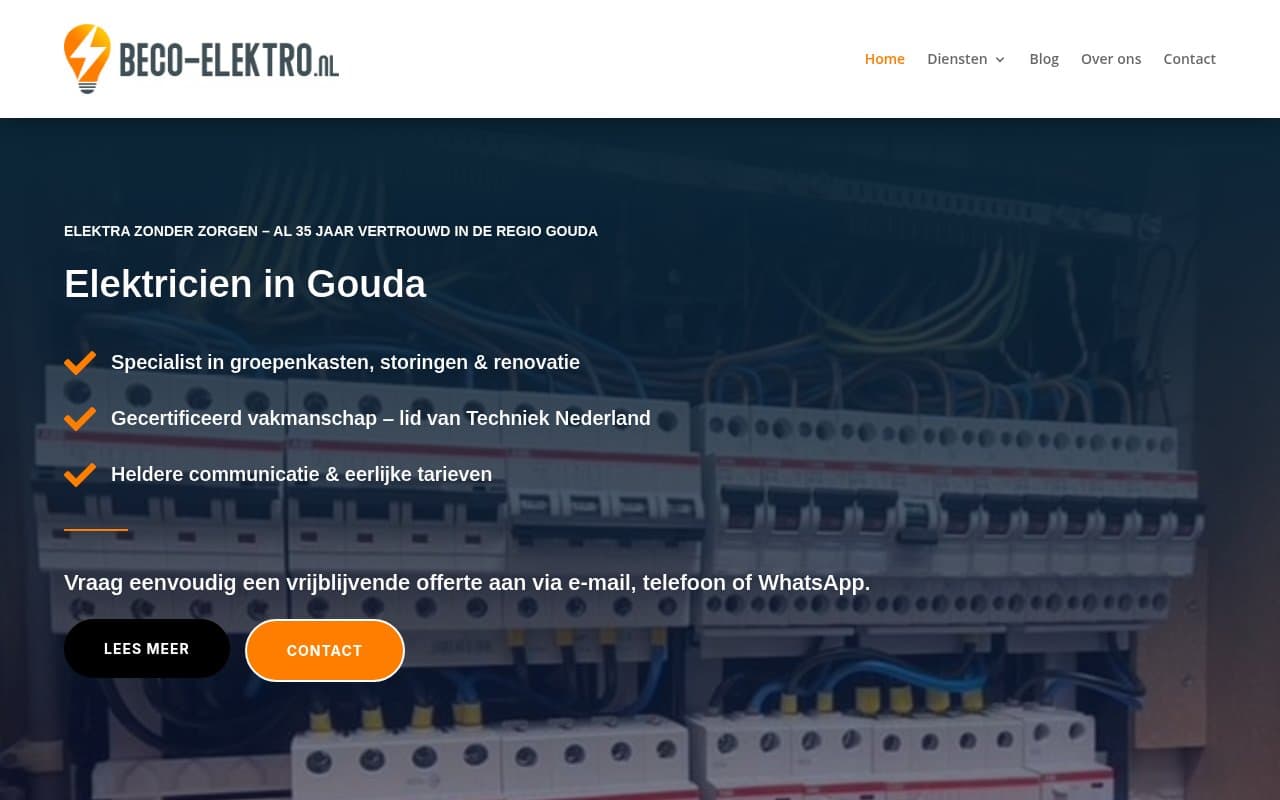 Screenshot van Beco Elektro uit het WritGo-werkarchief