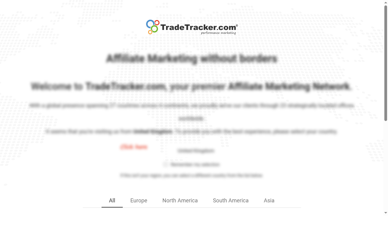 Screenshot TradeTracker platform - affiliate netwerk dashboard