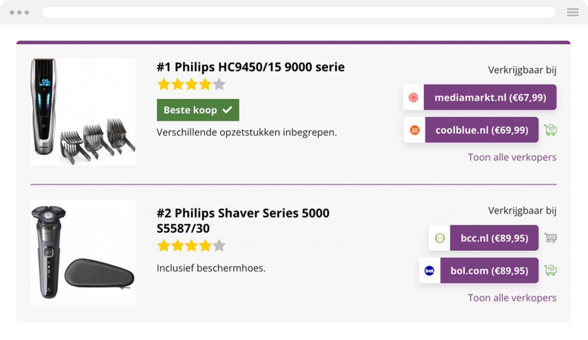 Affiliate Held plugin toont trimmer product op WordPress site