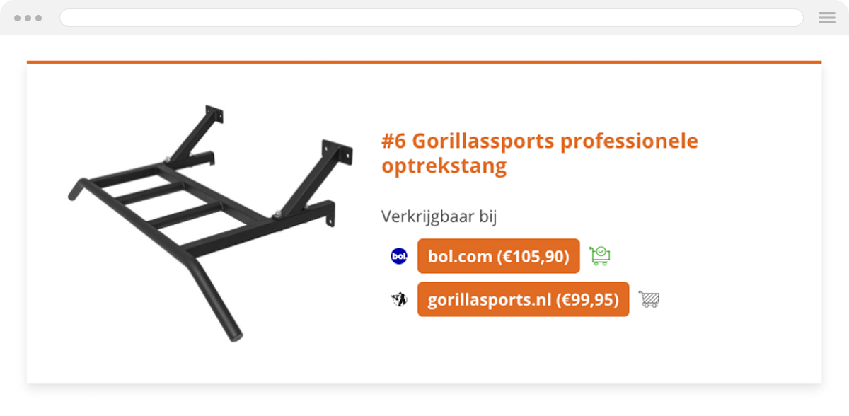 Affiliate Held aanbieders vergelijken functie