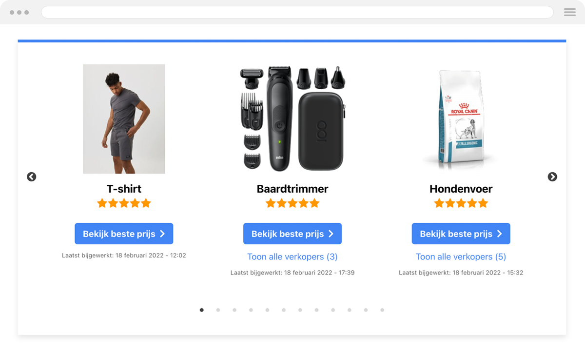 Affiliate Held affiliate producten carrousel