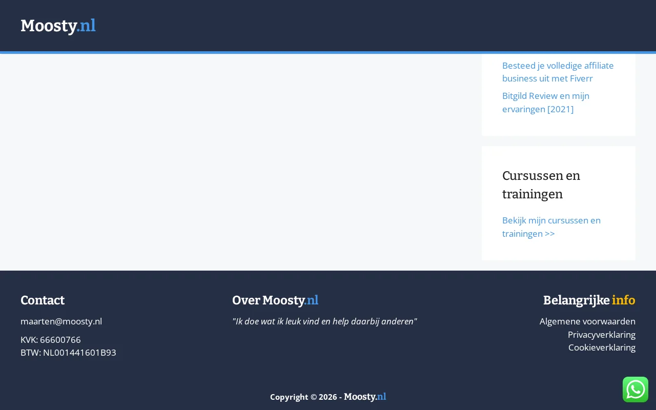 Moosty NFT Cursus - cursusmodules en structuur