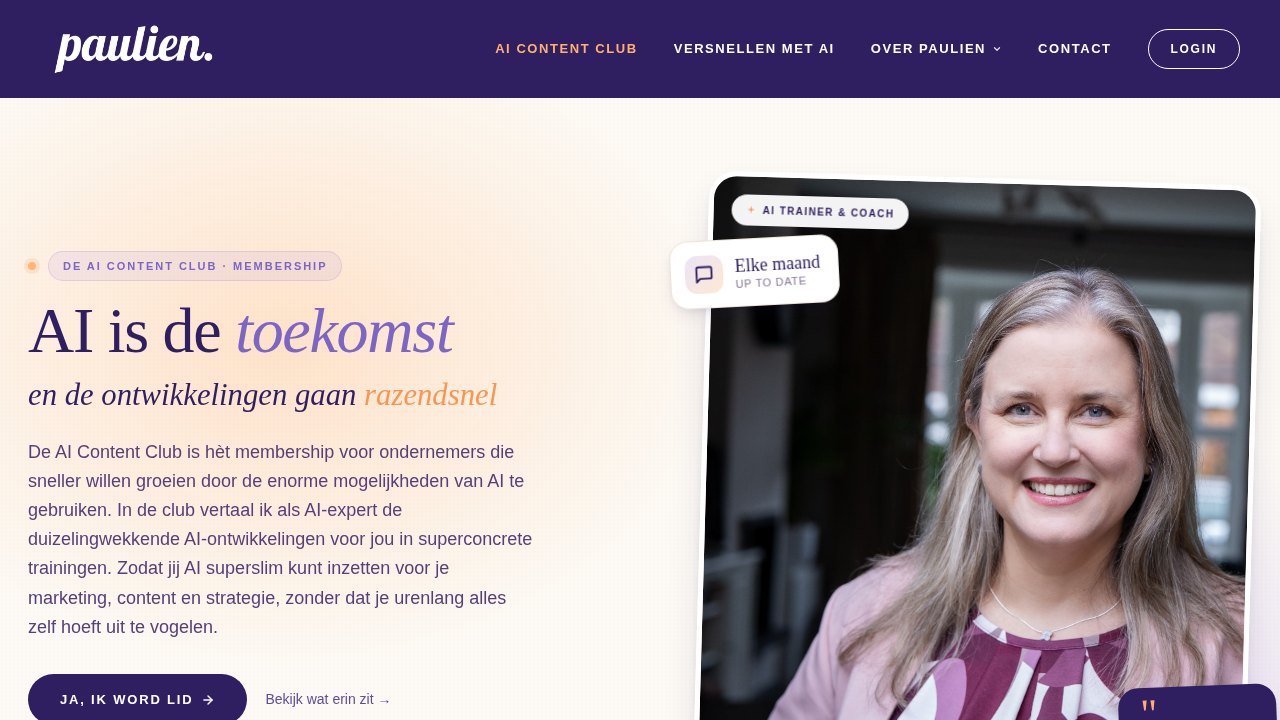 AI Content Club van Paulien Pierik, AI trainer en coach