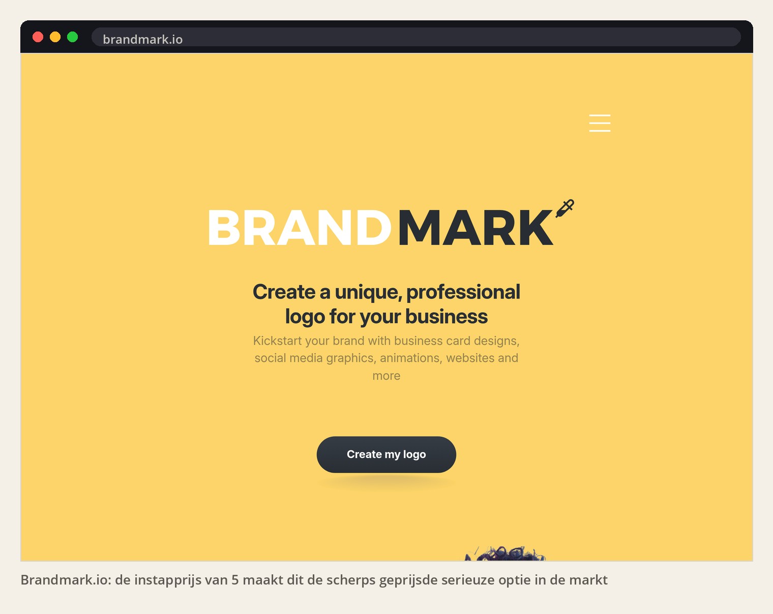 Brandmark.io: de instapprijs van $25 maakt dit de scherps geprijsde serieuze optie in de markt