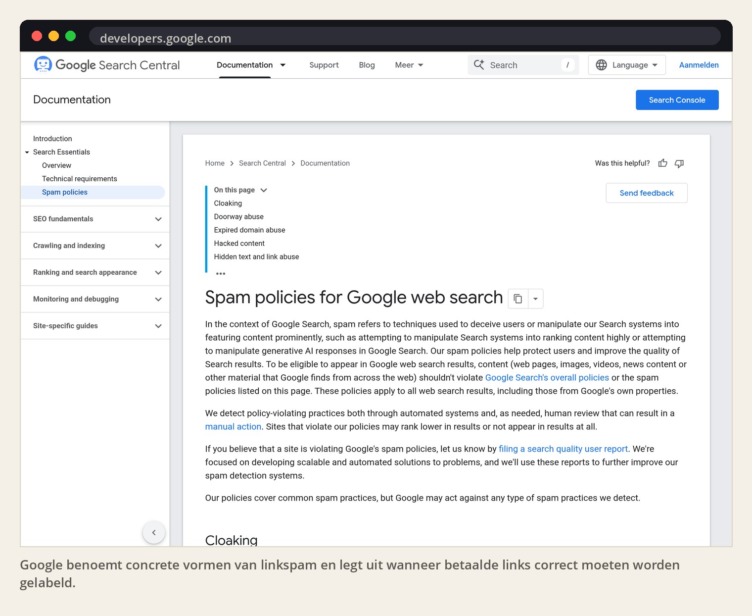 Google benoemt concrete vormen van linkspam en legt uit wanneer betaalde links correct moeten worden gelabeld.