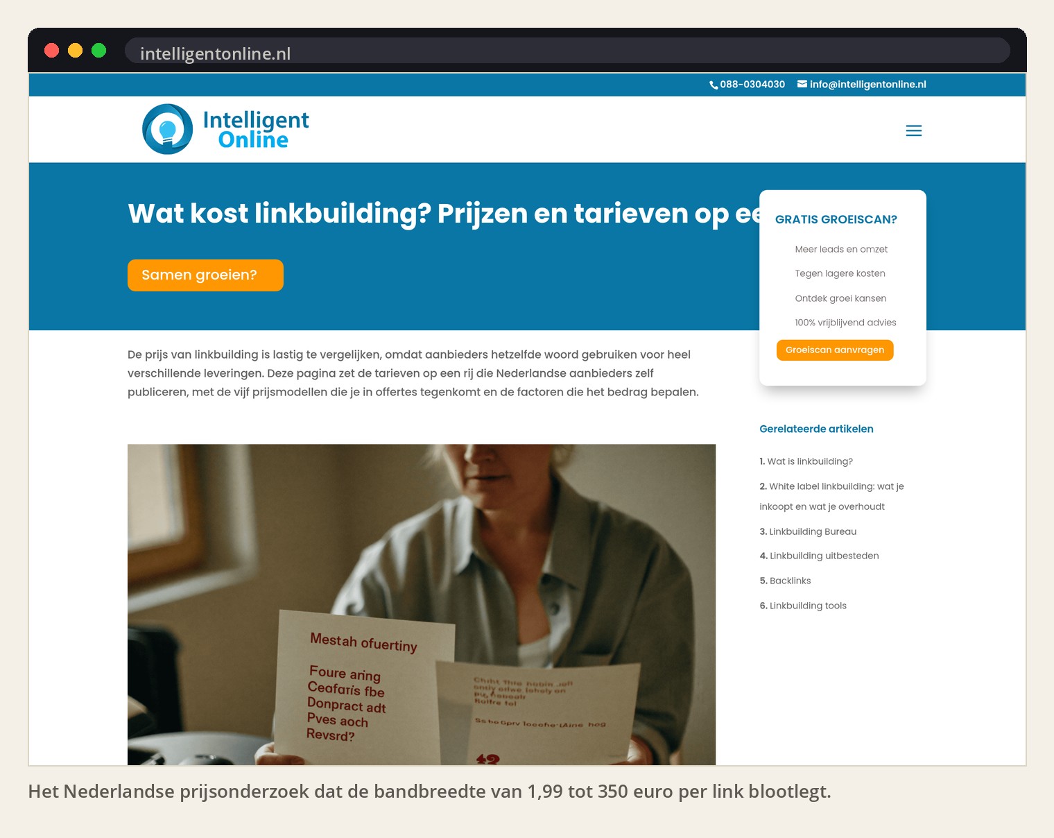 Het Nederlandse prijsonderzoek dat de bandbreedte van 1,99 tot 350 euro per link blootlegt.
