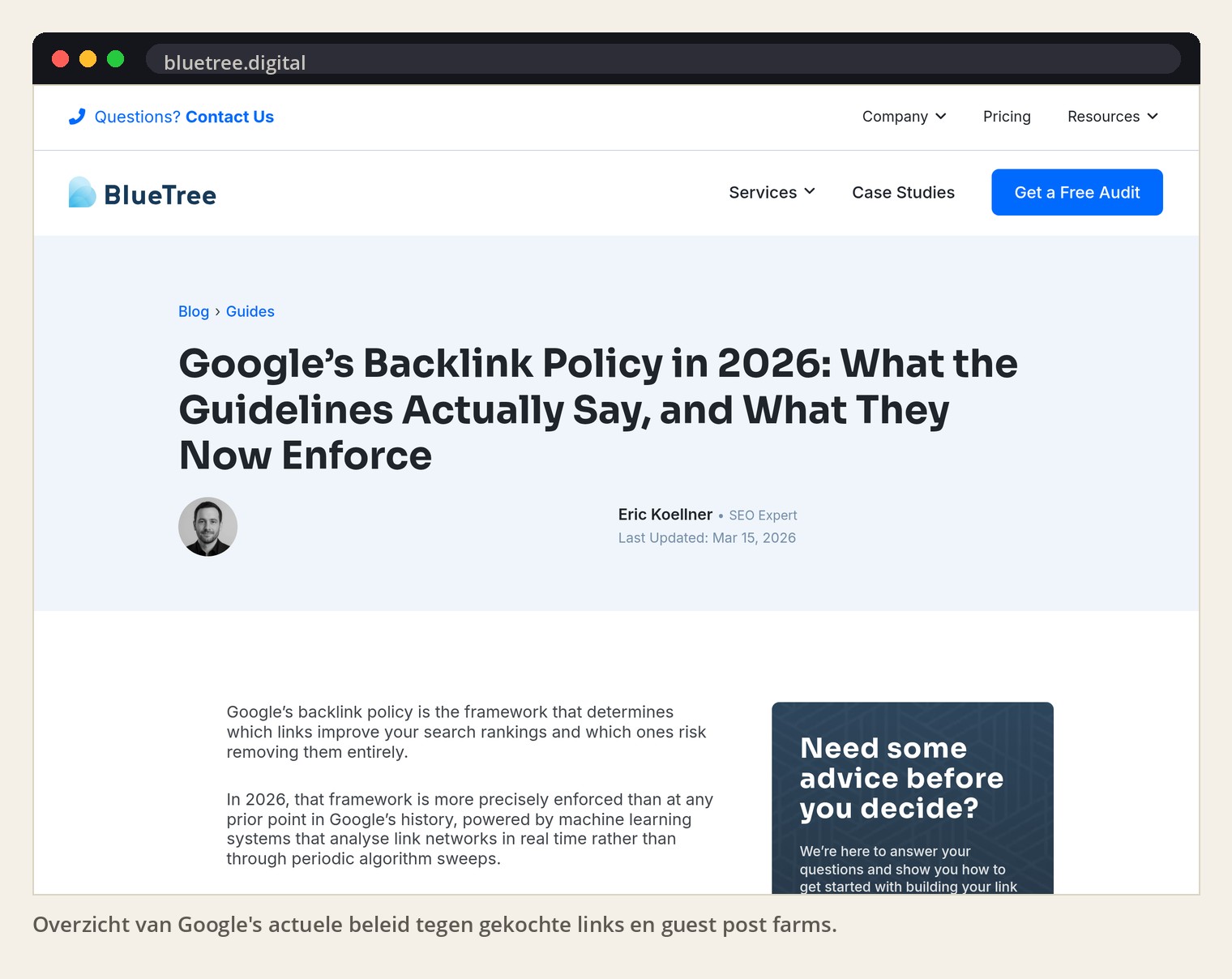 Overzicht van Google's actuele beleid tegen gekochte links en guest post farms.
