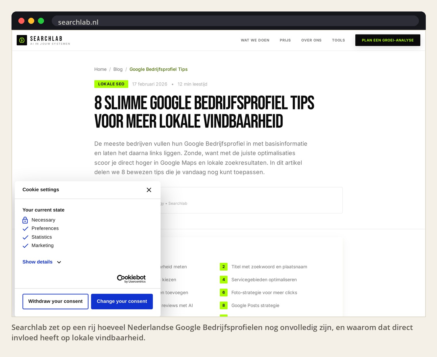 Searchlab zet op een rij hoeveel Nederlandse Google Bedrijfsprofielen nog onvolledig zijn, en waarom dat direct invloed heeft op lokale vindbaarheid.