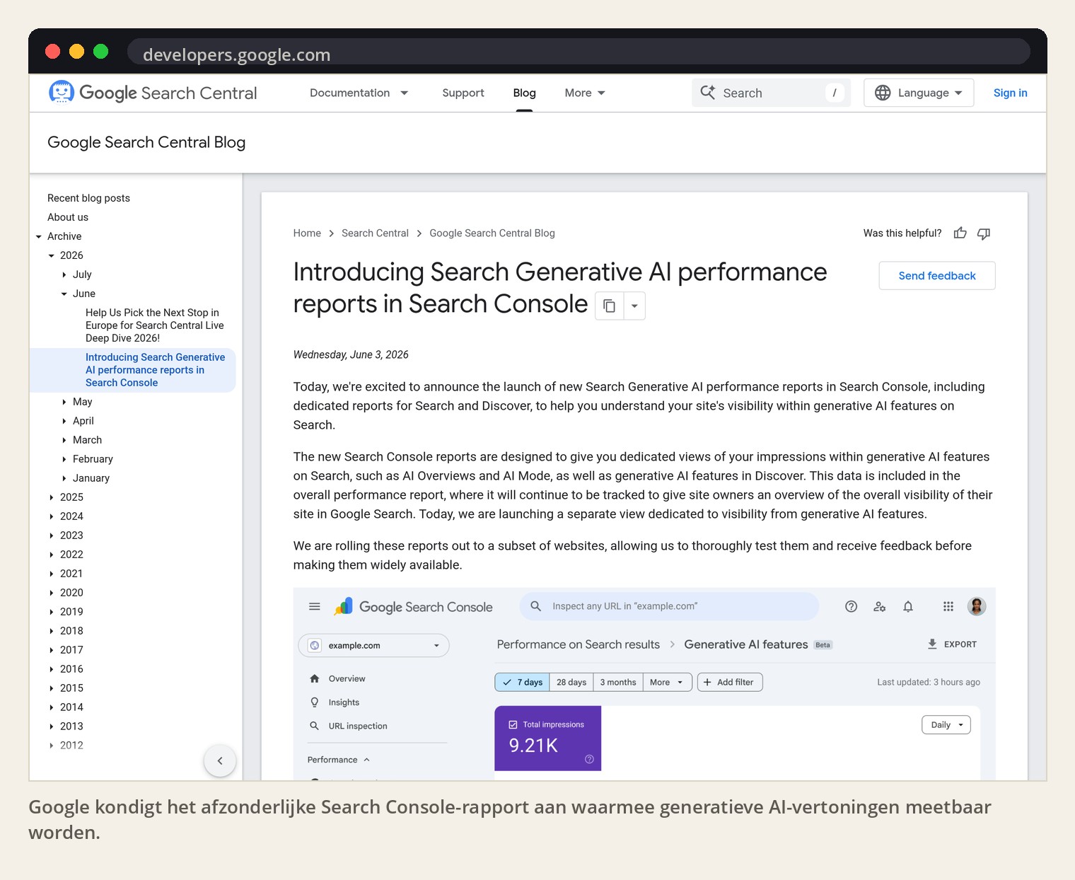 Google kondigt het afzonderlijke Search Console-rapport aan waarmee generatieve AI-vertoningen meetbaar worden.