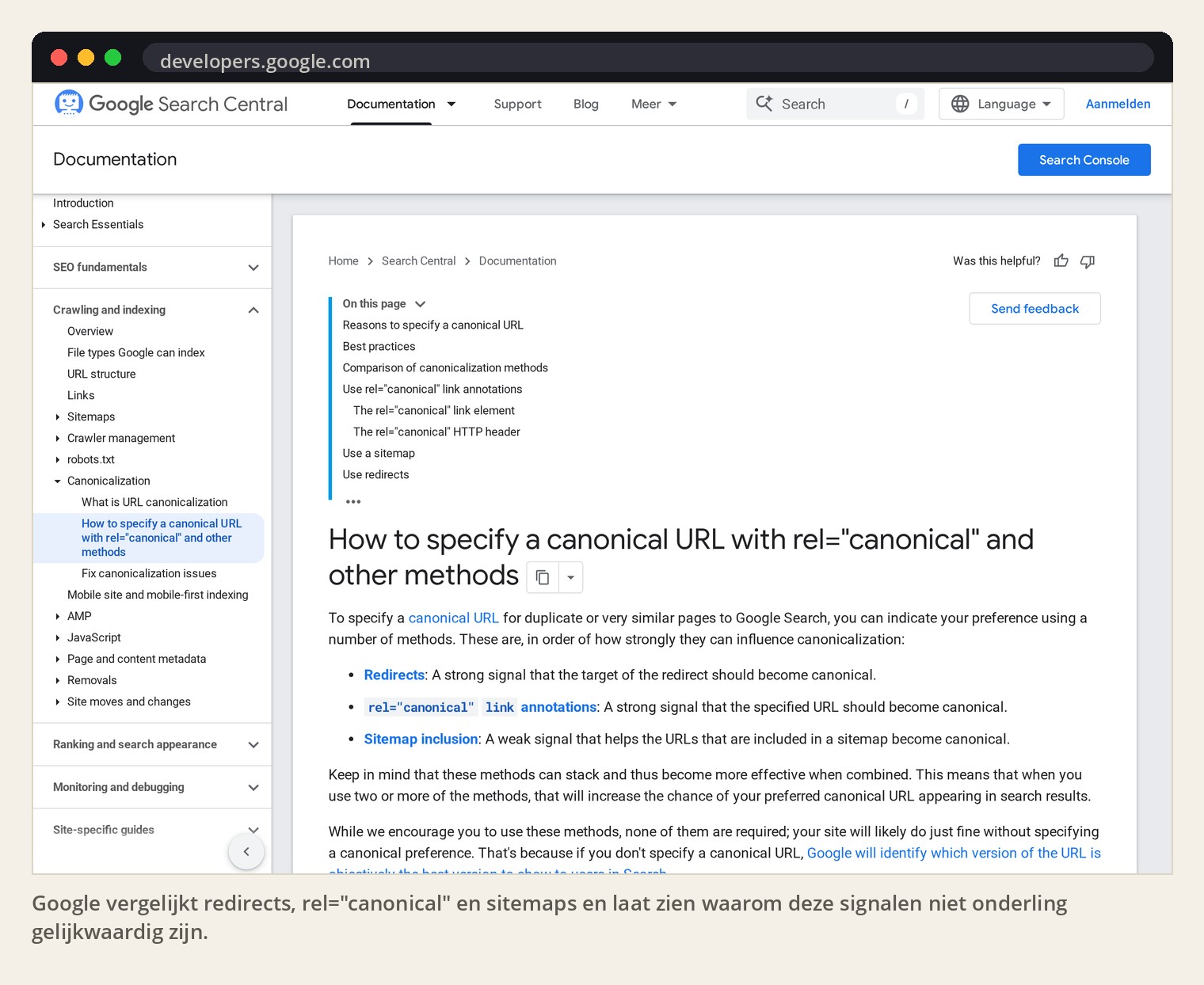 Google vergelijkt redirects, rel="canonical" en sitemaps en laat zien waarom deze signalen niet onderling gelijkwaardig zijn.