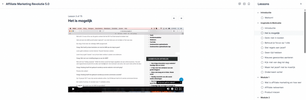 Affiliate Marketing Revolutie review motivatie en doorzettingsvermogen module