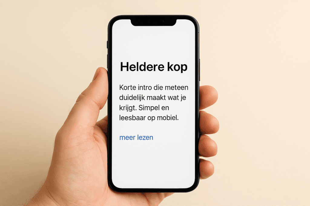 SEO tekst blog landingspagina mobiel duidelijke kop tekst